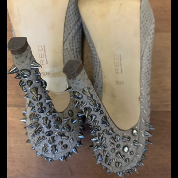 Saks Fifth Avenue Leather Animal Print Studded Pumps - Picture 6 of 6